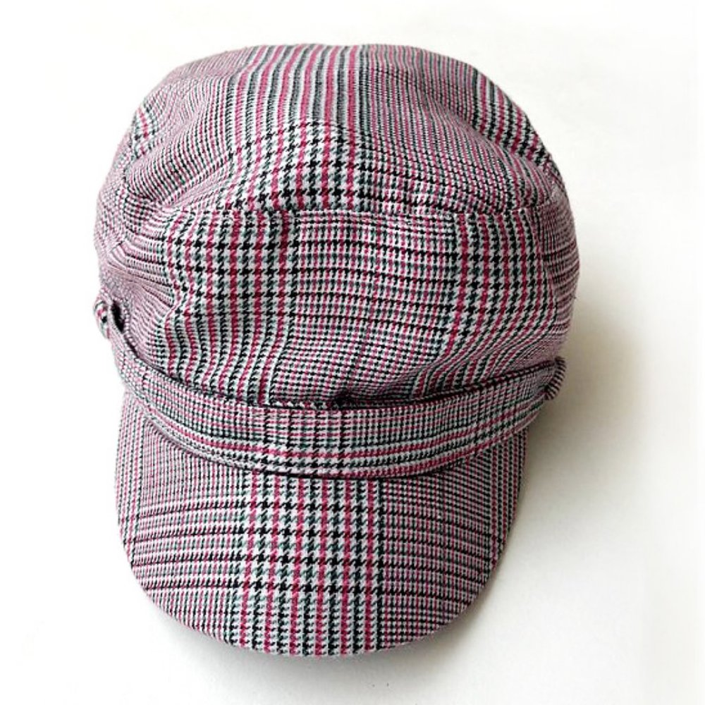 Mudd Plaid Pink Black White Ball Cap One Size Fits All
